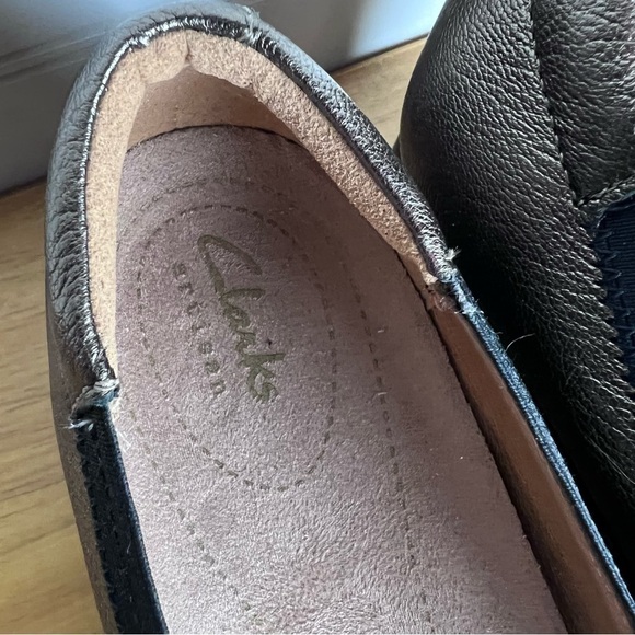 Clarks Artisan Daelyn Hill Wedge Bronze Leather Pump 9.5 - Picture 9 of 16